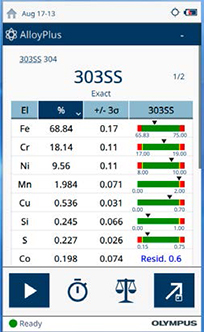 圖3：Vanta分析儀所提供的準確可靠的讀數有助于輕松確定合金的組成成分。